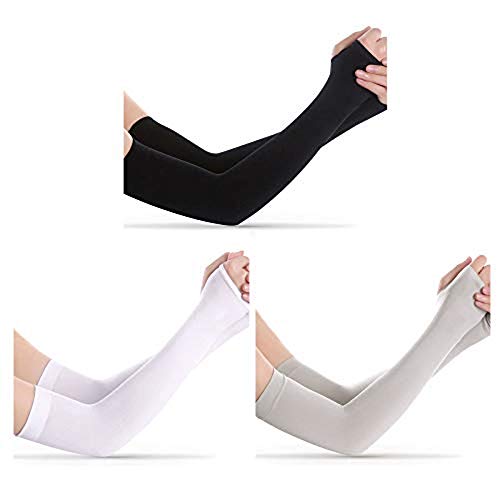 3 Pairs Arm Cooling Sleeves UV Sun Protection Arm Sleeves for Men Women Cycling, Driving, Outdoor Sports, Golf, Basketball Sleeves to Cover Arm