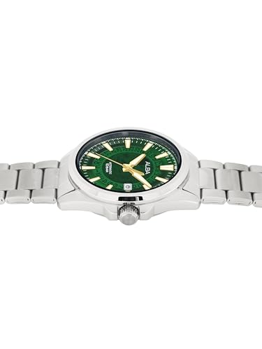 ALBA Stainless Steel Men Analog Wristwatch Au4027X1, Green Dial, Silver Band - Image 4
