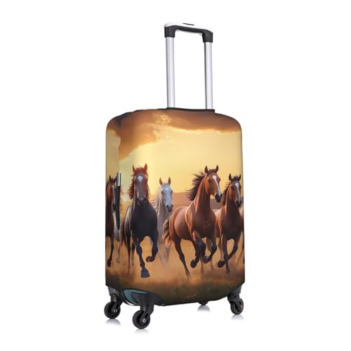 Running Horses Elastic Travel Luggage Cover, Washable Spandex Suitcase Protector, Anti-Scratch Fits 18-32 Inch3