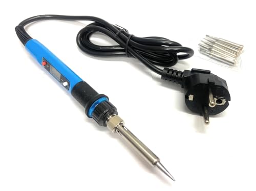 Image of DHRUVPRO 80W Soldering Iron LCD Display Adjustable Temperature Black Anti-scalding Welding with 5-Bit Tips Kit for Welding Circuit Board backhead