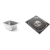 HENDI Gastronormbehälter, Temperaturbeständig von -40° bis 300°C, 9.5L, GN 1/2, 325x265x(H) 150mm, Edelstahl & Gastronorm Deckel, für Gastronormbehälter, GN 1/2, 265x325mm, Edelstahl