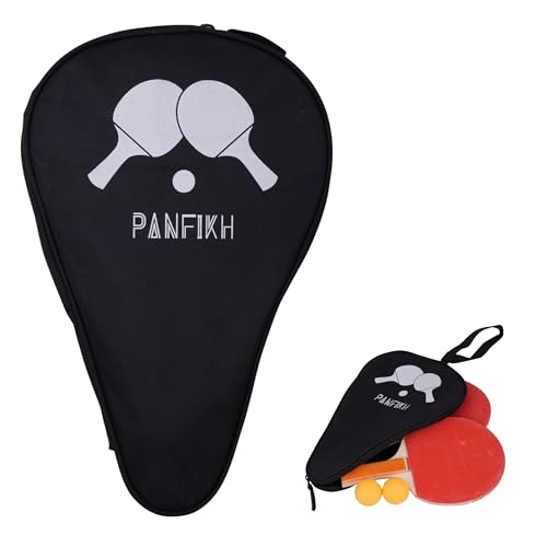 Image of Table Tennis Racket Bag with Zipper Closure, Waterproof Ping Pong Paddle Case Lightweight Racket Cover with Carrying Loop Handle, Durable Multi-Use Table Tennis Paddle Carry Bag - (Black)
