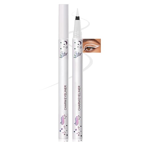 Erinde Crayon Yeux Liquide Blanc, Texture Mat et Douce, Application Facile, Haute Pigmentation et Longue Tenue, Eyeliner Waterproof à Séchage Rapide #03