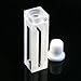 Micro Fluorescence Quartz Cuvette, PTFE Stopper Type, 10 mm Light Path, 1.0 ml Volume, Light Width 3mm, 4 Transparent Windows