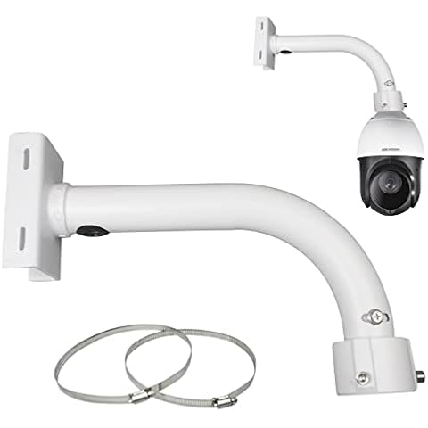 compcctv Security Camera Mount Bracket, Dome PTZ Camera Mount Universal Camera Pole Mount Bracket for CCTV Security Camera/IP Camera, L Type Cover