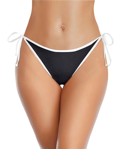 Image of Holipick Bikini Bottoms for Women String Bathing Suit Bottom with Moderate Coverage Low Waist Swim Bottom