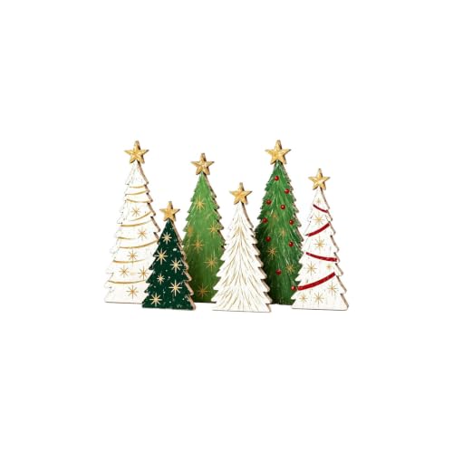 6 Pcs Wooden Christmas Ornaments Xmas Trees Shaped Wooden Signs - image 2