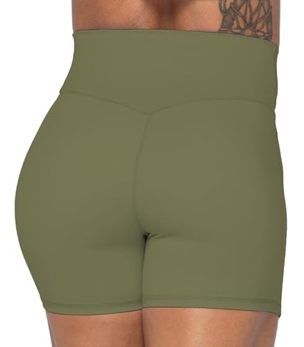 Image of Sunzel Crossover Biker Shorts for Women, No Front Seam V High Waist Yoga Workout Gym Shorts with Tummy Control | 4 Or 6-Inch Inseam, High Waisted, Tummy Control, Crossover Waist, Buttery Soft, No Front Seam, Squat Proof, Compression