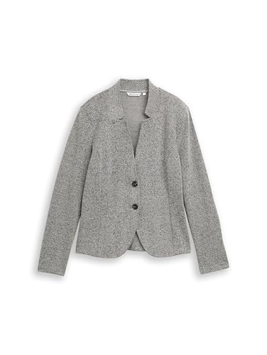 Blazer Femme Tom Tailor 1048829 Veste Ajustée en Coton Bleu Marine