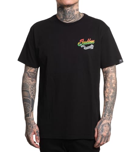 Sullen Men's Rasta Skull Series Capsule Tattoo Lifestyle Graphic Premium Short Sleeve Tee Black2