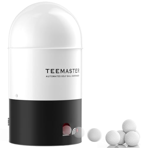Indoor Golf Ball Launcher, Black/White Automatic Golf Ball Machine, Sensor Dispenser Balls, Large Container Golf Ball Dispenser, Golf Ball Tee Unit Trainer for Offices, Office Buildings, Golf Clubs
