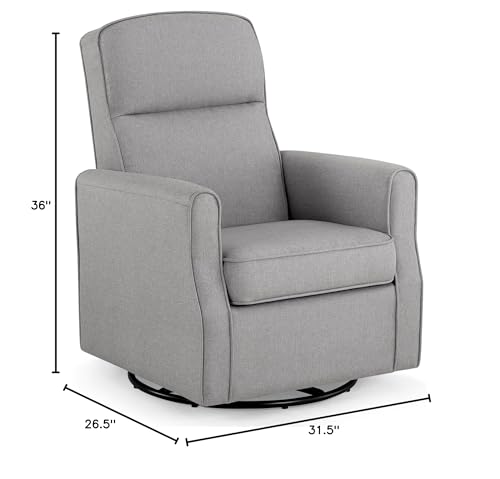 Image of Delta Children Blair Slim Nursery Glider Swivel Rocker Chair, French Gray