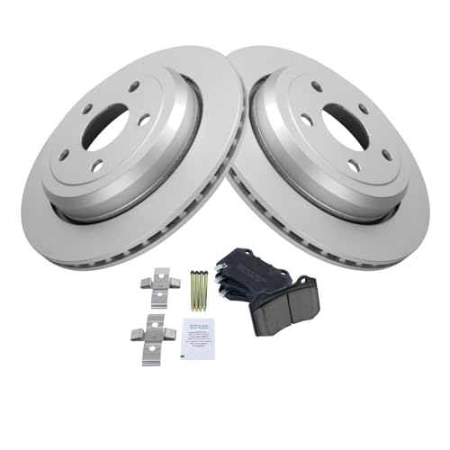 Image of TRQ Rear Brake Pad and Rotor Set Ceramic G Coated Vented Rotors Compatible with 2018-2020 Dodge Durango 2020-2021 Jeep Grand Cherokee