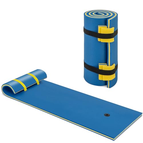 HOMASIS Matelas Flottant Piscine pour 1/4/6 Personnes,Tapis d'eau en Mousse XPE Enroulable, Hamac Adulte pour Bain de Soleil, Activités Nautiques,Mer, Lac,...