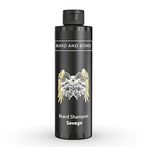 Beard and Bones - 200ml Beard Shampoo for Men - Deep Cleansing Beard Wash | Reduces Beard Itch | Vegan, Cruelty Free, Natural Beard Moisturiser & Conditioner | Choice of 2 scents