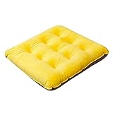 Cuscini trapuntati in memory foam, per sala da pranzo e ufficio, antiscivolo, in lino, per cucina ed esterni, 40,6 x 40,6 cm, colore: giallo