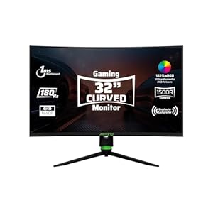 A32 V2 Curved Gaming Monitor, 32 Zoll(80cm), 180Hz, 1500R, QHD (2560×1440), 1ms, HDR, FreeSync&G-Sync, 122% SRGB, Eye Care, Eingebauter Lautsprecher, HDMI, Display Port, Höhenverstellbar