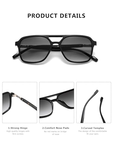 Retro Aviator Sunglasses for Women Men Square Frame Rectangle Trendy Sun Glasses4