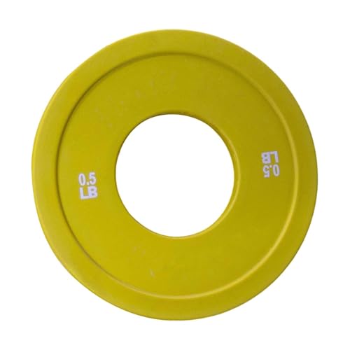 Aymzbd Fractional Workout Weight Compact Easy to Carry Barbell Plates Gym Supplies for Weighting Lifting Home Gym, Yellow 0.5LB, 12cmx12cmx1.15cm