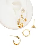 MenYiYDS 3 Pares Pendientes Mujer Plata Pendientes Pequeños Circonita Aro Juego para Múltiples Piercings