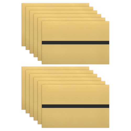 Image of M METERXITY 12-Pack Double Color Laser Engraving Blanks 7x11 Inch,1.3mm Thick ABS Plastic Sheet Engraved Material for Name Plate /Yard Signs /Laser Cutting /DIY Carving /Craft[Gold /Black]