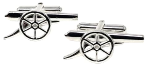 Image of Official Arsenal Sterling Silver Cannon Cufflinks - 925 Hallmarked Licensed Gift for Weddings