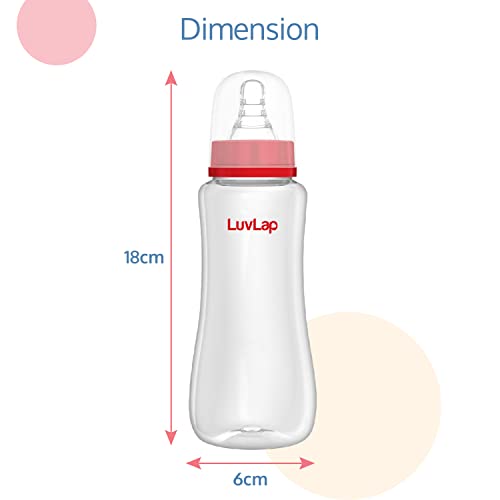 LuvLap-Anti-Colic-SlimRegular-Neck-Essential-Baby-Feeding-Bottle-250ml-New-BornInfantsToddler-Upto-3-Years-BPA-Free-White-and-Red-Pack-of-1