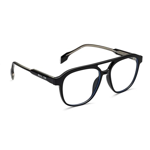 Image of ROYAL SON Blue Cut Computer Glasses | Anti Glare & Blocks Harmful Rays | UV Protected | Full Rim | Square | Men & Women | Small | SF-RS9090