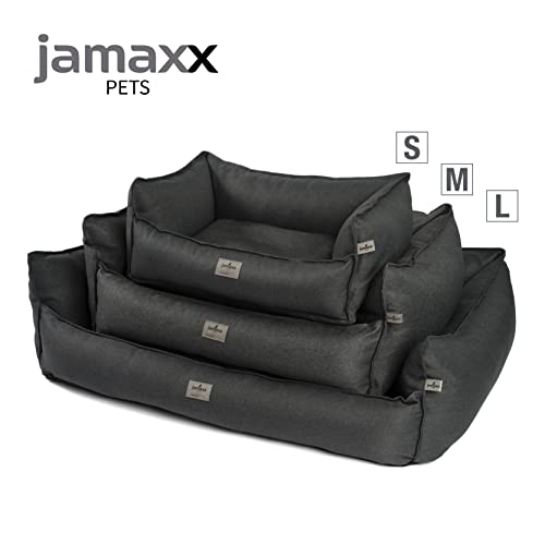 JAMAXX® Luxus Hundekörbchen orthopädisches Hundebett Memory Foam Hundekissen mittelgroße Hunde kuscheliges Sofa Matte Waschbar Flauschige HundeCouch Hundekorb Rand extra-hoch PDB2018 M 90x70 anthrazit