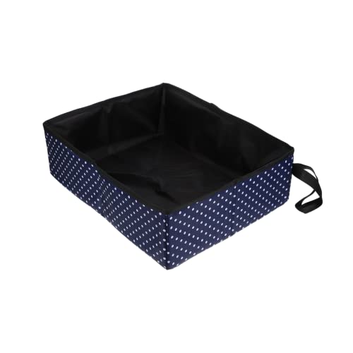 iplusmile 箱 折りたたみ式猫用トイミすくい キャリア マルチ スクープ 豆腐猫砂 車 ペット用トイレ砂 子猫のトイレケース 子猫用トイレ容器 ペット用品 オックスフォード布 Navy