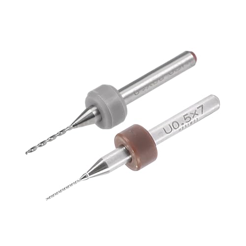 uxcell PCB Drill Bits 0.5mm 0.8mm Tungsten Carbide Rotary Tool CNC Engraving Print Circuit Board Micro Drill Bits 1/8 Inch Shank 30 Pcs