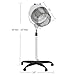 BarberPub 1300W Hooded Hair Bonnet Dryer with Stand, Height Adjustable Floor Standing Rolling Base, Beauty Salon Equipment with 360° Rotation VHD08 (White)