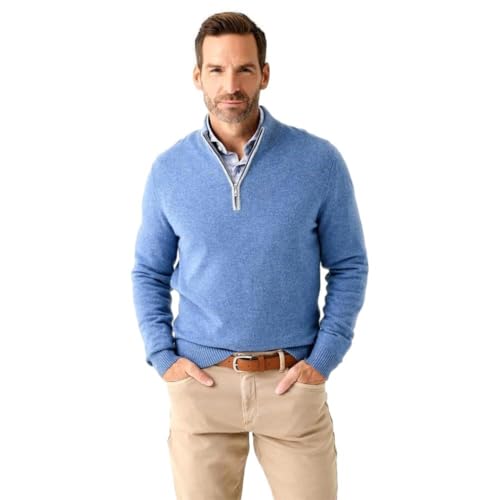 johnnie-O Men's Mayfair Quarter-Zip Sweater, Laguna Blue2