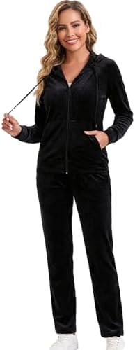 ZMC Conjunto de moletom feminino de veludo com zíper, calça reta ...
