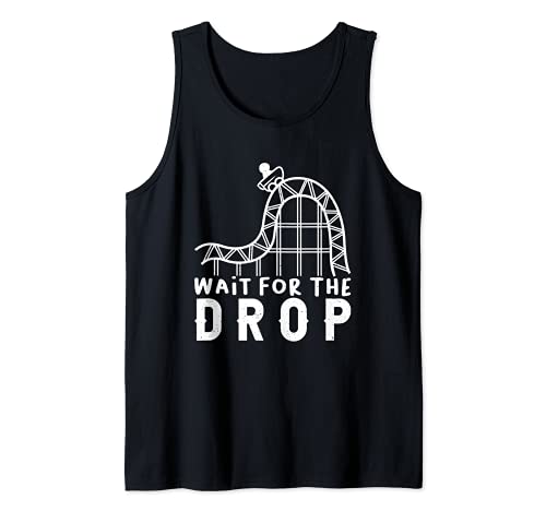 Roller Coaster Railway Amusement Park Wait For The Drop Tank Top, Black