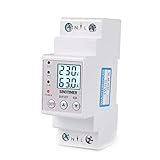 Schermo LCD con retroilluminazione, può mostrare energia attiva totale (kwh), corrente in tempo reale (a), tensione (v), potenza attiva (w).
