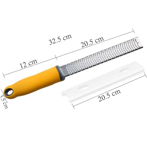 Image of Baskety Stainless Steel Zester Grater Handheld for Lemon, Cheese, Ginger, Garlic, Vegetables & Fruits - 1 Piece (Yellow)
