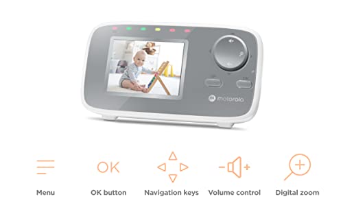 Motorola Nursery VM482 Baby Monitor Con Telecamera, Schermo A Colori 2.4 Pollici, 1080P, Visione Notturna A Infrarossi, Zoom Digitale, Temperatura, Solo Movimento, Bianco - 11