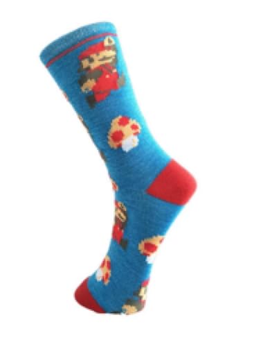 Shop-UP! Super Mario Bros Unisex-Spiel Socken, wählen Sie Ihr Modell, Super Mario Blau, 43