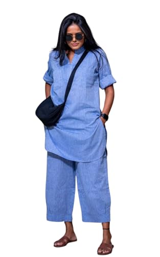 Image of Cord Set for Women Cotton Stylish Co Ord Outfit Kurta Pant Western Office Casual Summer Wear Style Coord Sets for Women Stylish Dress Daily Use Co Order, Coat, Cod, Cot, co-ord, corts
