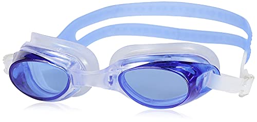 Image of I-SWIM LADIES COSTUME IS-103 NAVY /WHITE DOTS SIZE 2XL WITH GOGGLES SILICONE IS-1600 WITH POUCH BLUE