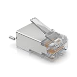 Ubiquiti UISP-Connector-SHD RJ45 Male to Female Ethernet Cat 5e 1Gbps 8Pins 100MHz 0.5A 10V DC Indoor Silver Plastic Sealed Anti-Static Bag Patch Cable