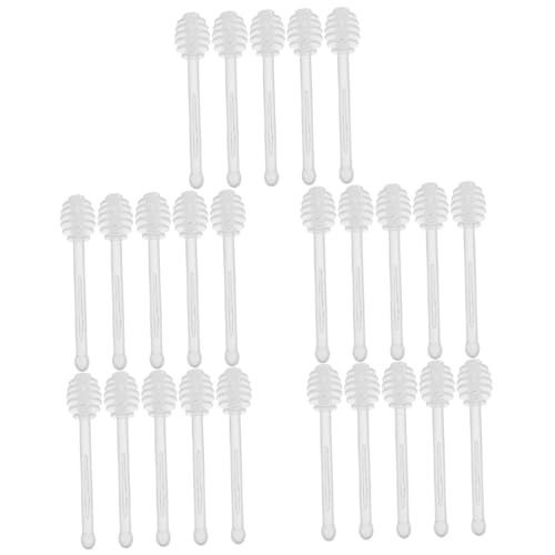Unomor 5sets Honey Stick Honey Dipper Stir Accessory Fruits Jam Stick Mixing Rod for Honey Portable Honey Stir Stick Honey Mixing Sticks Multi-function Stirring Stick Plastic 5pcs*5