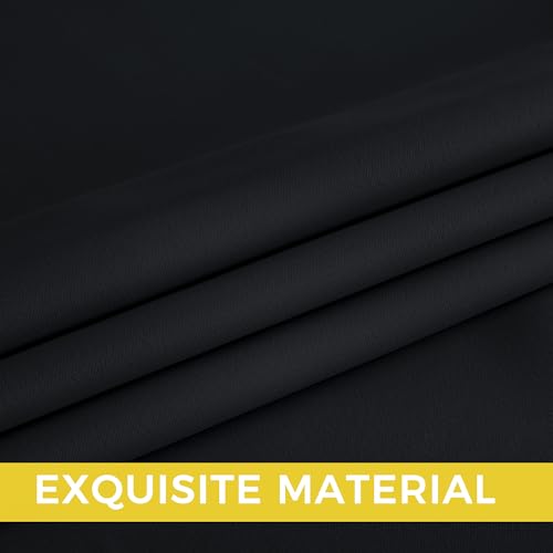 Image of NICETOWN 95 Inch Blackout Curtains, Grommet 2 Panels Thermal Insulated Black Room Darkening Drapes, Extra Long Window Curtains for Bedroom Living Room