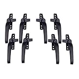OFUNGO Ersatzschließbares Fenstergriffe Befestigungselemente, Set von 8 Fensterhandles Casement Doppelverglasungsschalter rechts Links schwarz