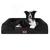 Comfort Expression Large Dog Beds Waterproof Orthopedic Foam Dog Beds for Large Dogs Sofa Comfy Pet Bed with Washable Removable Cover & Non-Slip Bottom(Grey)