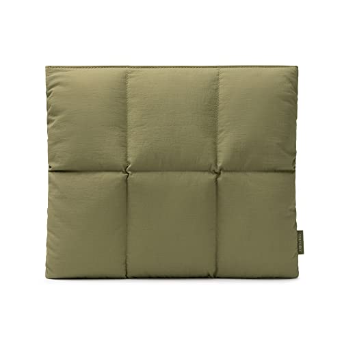 Comfyable Housse Compatible pour iPad Pro 12,9 M2 M1, iPad Pro 11 M2 M1, iPad Air 2022 et Clavier Smart/Magic avec Poche - Puffy Housse Matelassée pour Tablette, Taie d'oreiller pour iPad, Vert Olive