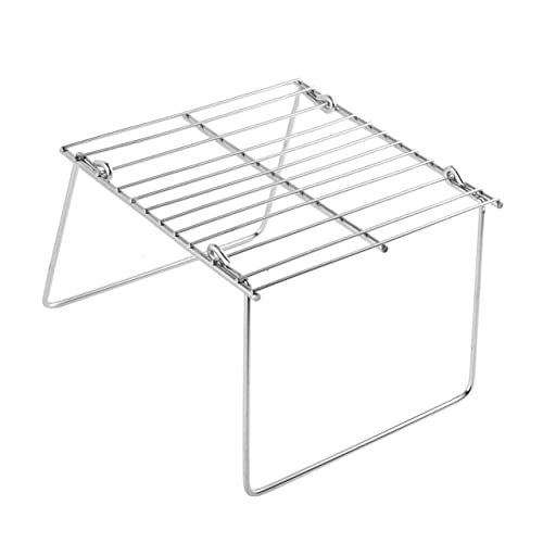 POPETPOP Bbq Barbecue Grill Rack Mini Grill Mesh Compact and Portable for Camping