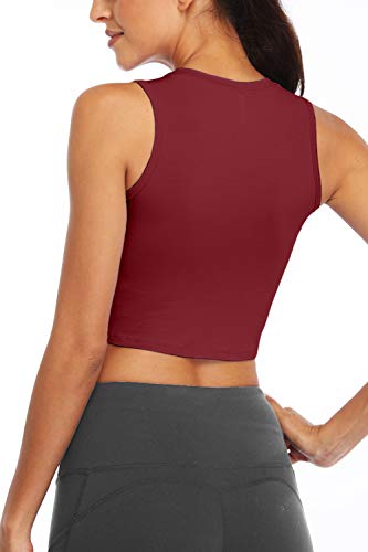 Image of Yoga Crop Tops Dance Tops Fitted Workout Crop Tops Yoga Tank Tops Athletic Sports Shirts for Women