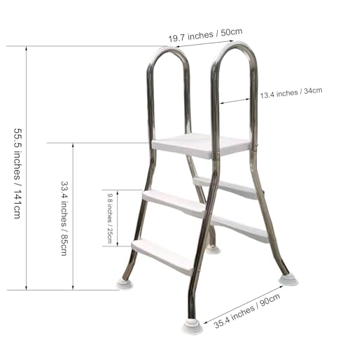 Escalera para Piscina Elevada de Acero Inoxidable 2 Peldaños miniatura 6